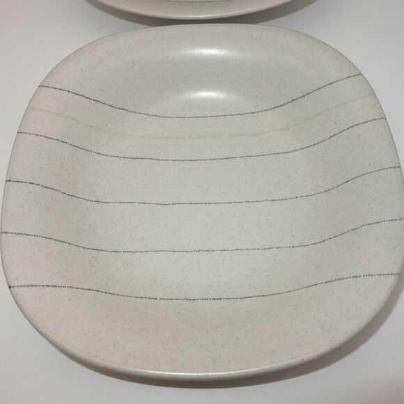 Set of 2 Vintage Mikasa New Visions Coupe Soup Bowl Gentry Gray Pinstripes - Picture 2 of 3